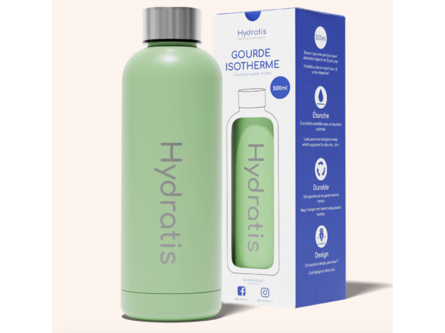 gourde isotherme Hydratis vert